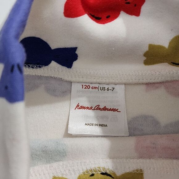 Girls Candy Wrapper Colorful Cotton Turtleneck Hanna Andersson Dress Size 6-7 - Picture 5 of 7